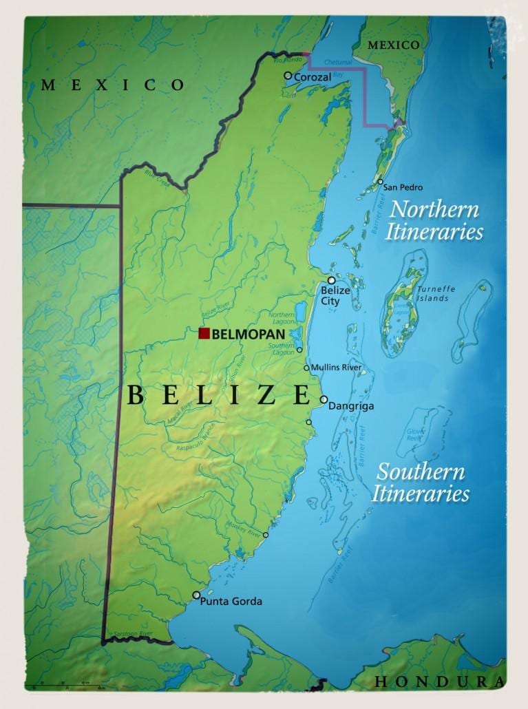 Mapa Belize bela