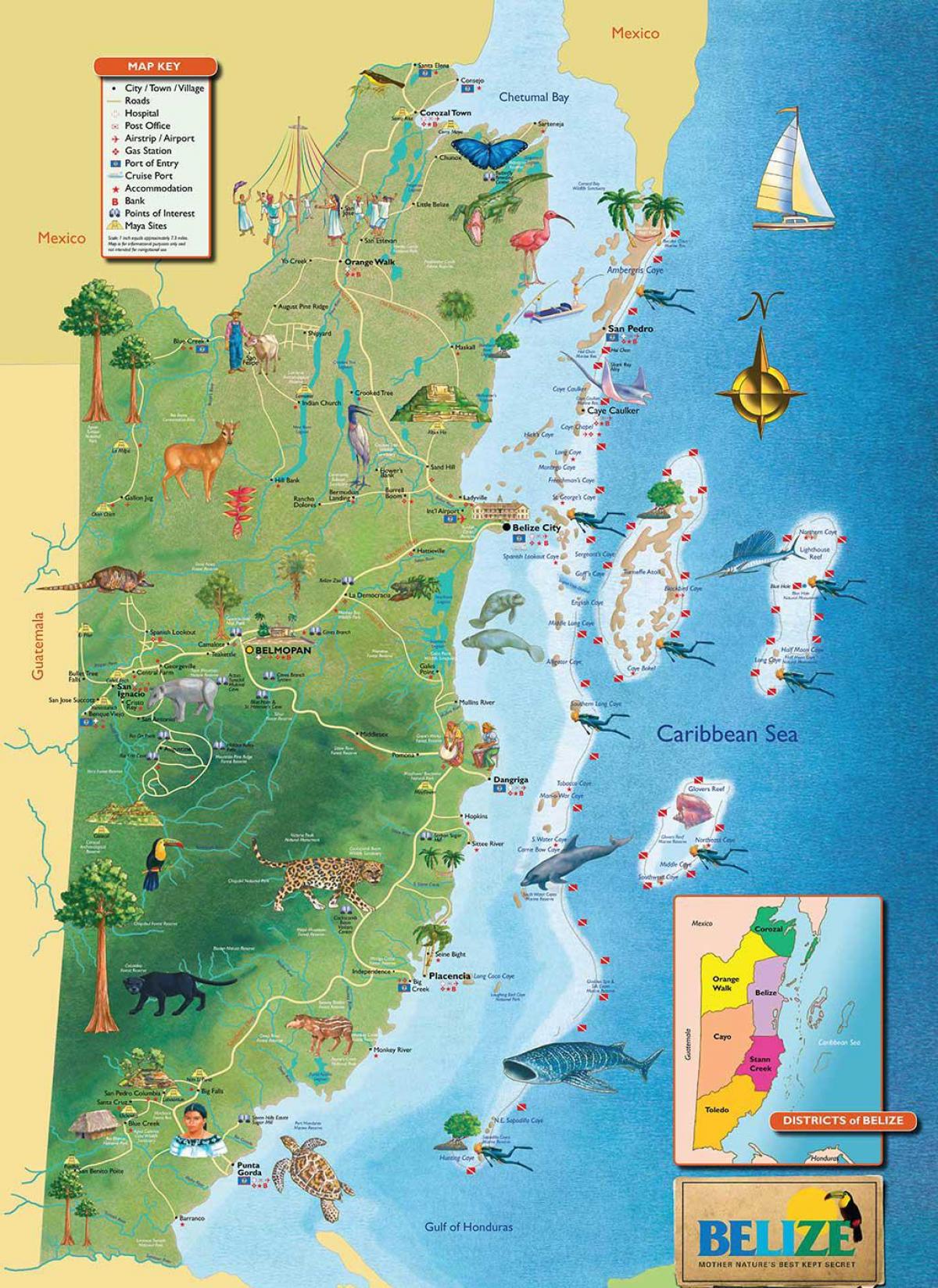 Belize portu mapa