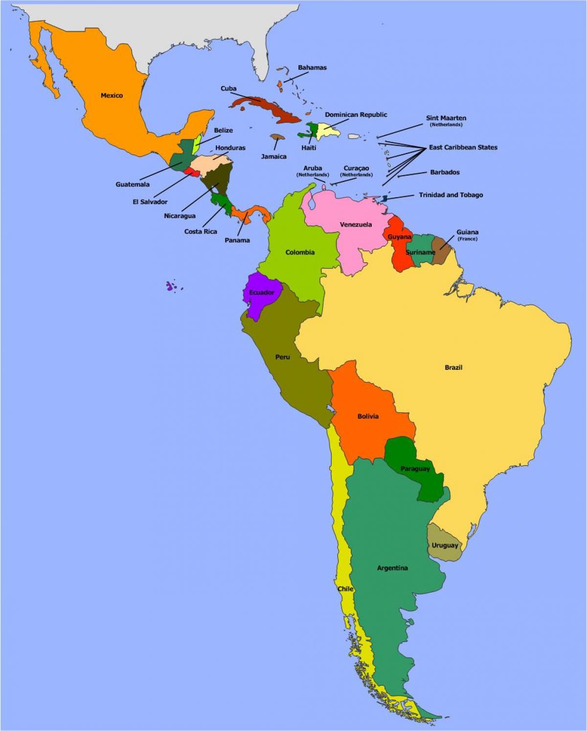 Mapa Belize hego amerikan