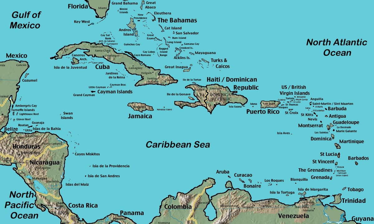 Mapa Belize karibeko