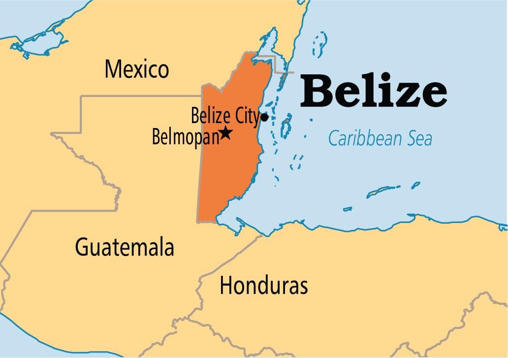 mapa belmopan Belize