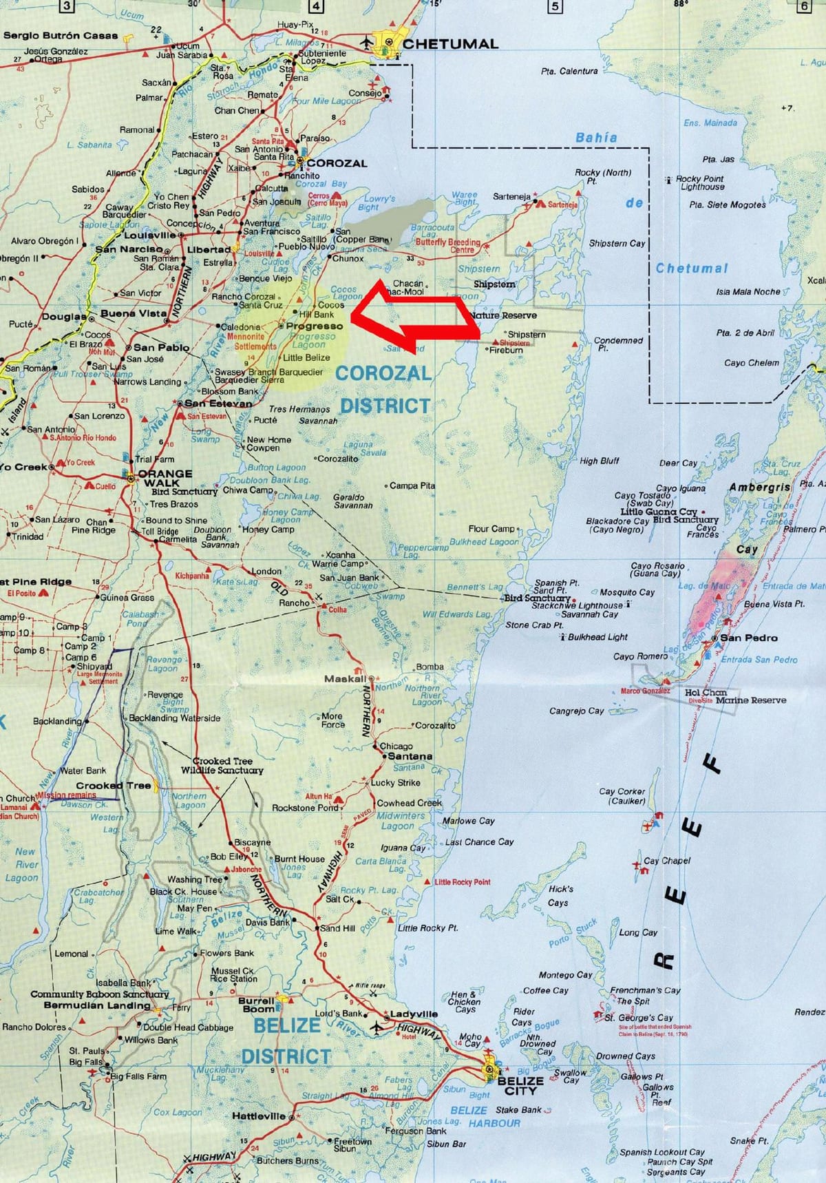 zehatza errepide mapa Belize