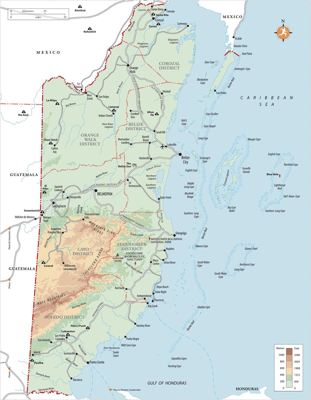 hopkins herri Belize mapa