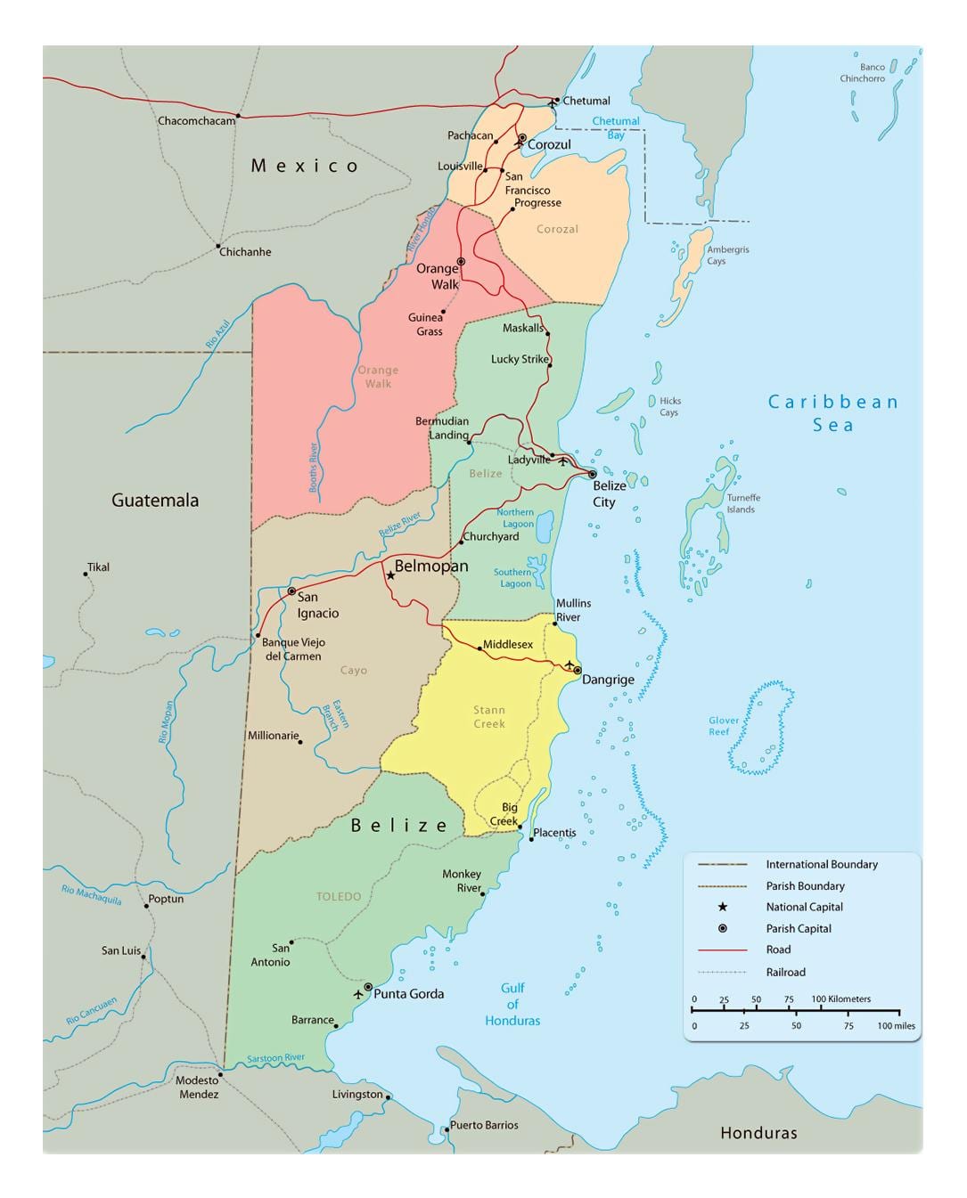 Mapa politiko Belize
