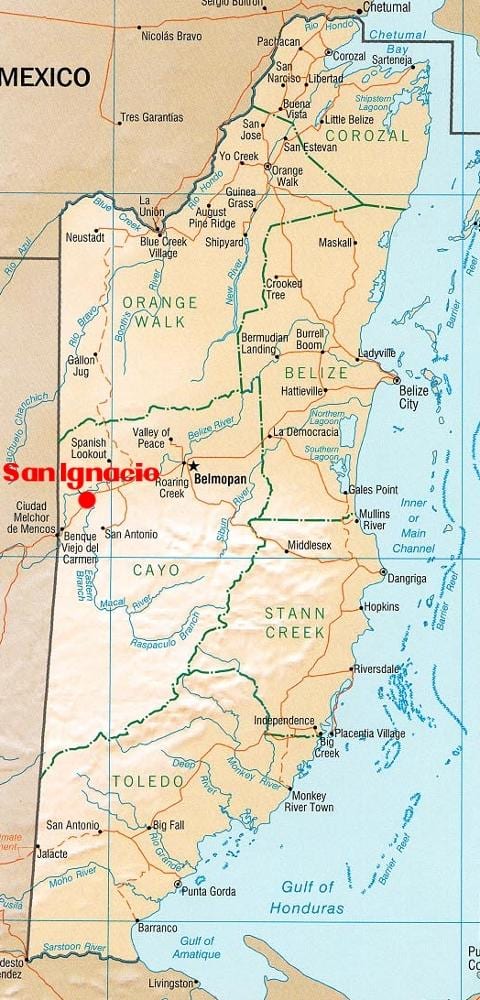 Mapa san ignacio Belize