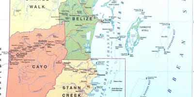 Mapa Belize auzoan