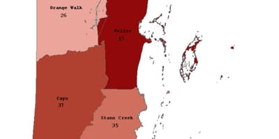Mapa Belize biztanleria