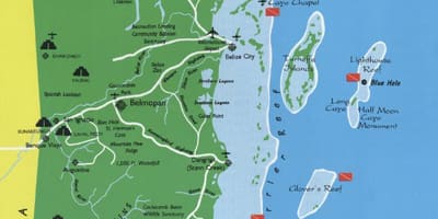 Mapa Belize dive