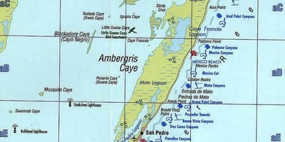 Mapa Belize snorkeling