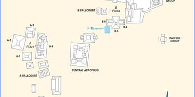 Caracol hondakinak Belize mapa