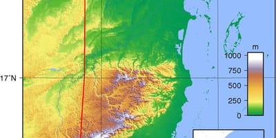 Mapa fisikoa Belize
