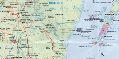 Zehatza errepide mapa Belize