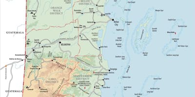 Hopkins herri Belize mapa