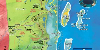 Mapa tabako caye Belize