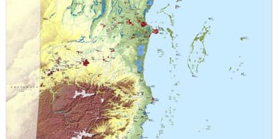 Mapa topografikoak Belize